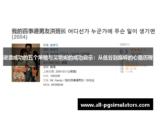 逆袭成功的五个策略与吴艳妮的成功启示：从低谷到巅峰的心路历程